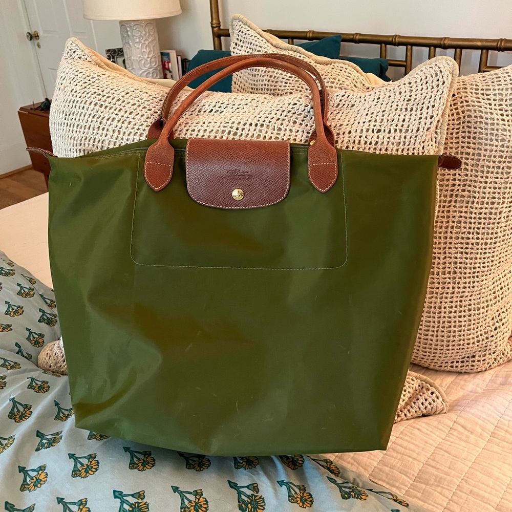 GUC leather double-handled Longchamps Nylon Shoulder Bag
